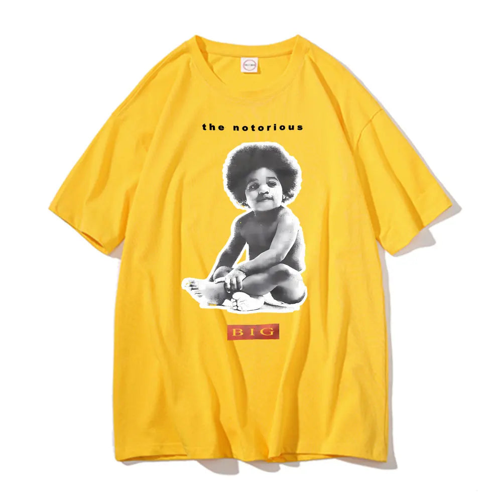 Rapper The Notorious Big Poppa Graphic T Shirt Men's Rap Oversized Short Sleeve Biggie Smalls T-shirts Men Women Hip Hop Tshirt