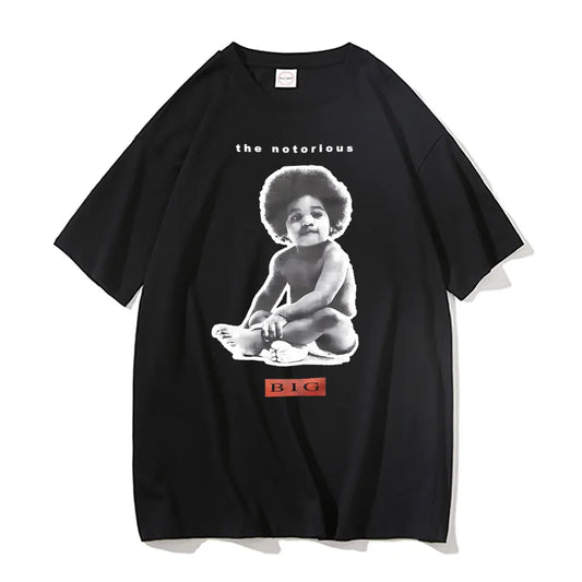 Rapper The Notorious Big Poppa Graphic T Shirt Men's Rap Oversized Short Sleeve Biggie Smalls T-shirts Men Women Hip Hop Tshirt