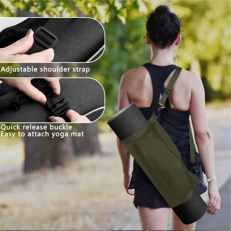 Multifunctional Yoga Mat Bag Carrier, Full-zip Exercise Holder, Easy Access, Zipper, Adjustable Strap