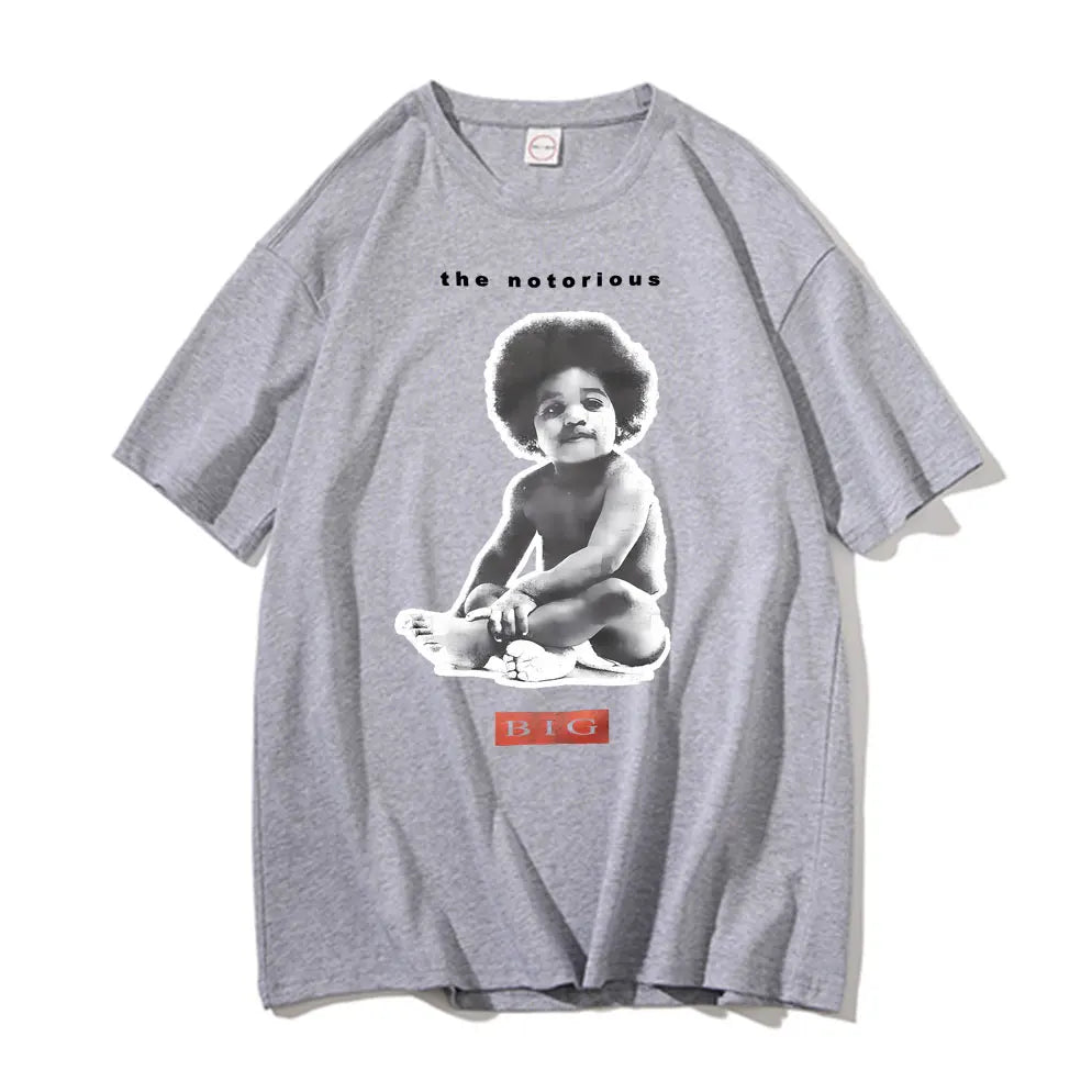 Rapper The Notorious Big Poppa Graphic T Shirt Men's Rap Oversized Short Sleeve Biggie Smalls T-shirts Men Women Hip Hop Tshirt