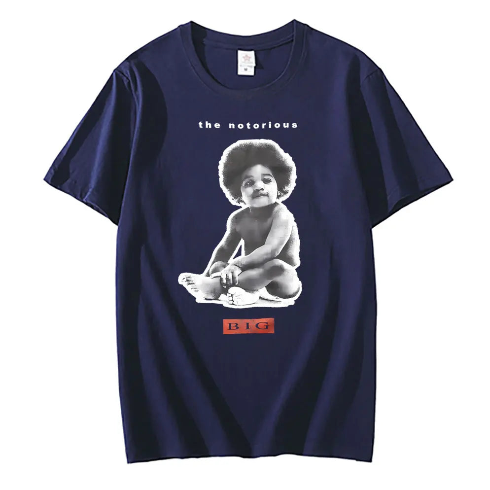 Rapper The Notorious Big Poppa Graphic T Shirt Men's Rap Oversized Short Sleeve Biggie Smalls T-shirts Men Women Hip Hop Tshirt