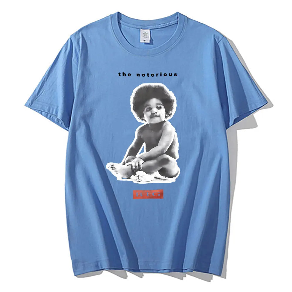 Rapper The Notorious Big Poppa Graphic T Shirt Men's Rap Oversized Short Sleeve Biggie Smalls T-shirts Men Women Hip Hop Tshirt