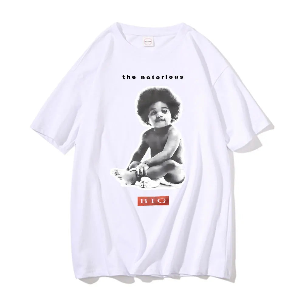 Rapper The Notorious Big Poppa Graphic T Shirt Men's Rap Oversized Short Sleeve Biggie Smalls T-shirts Men Women Hip Hop Tshirt